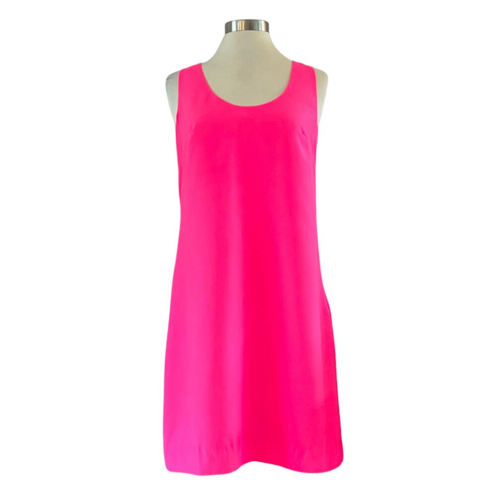 J. Crew Sleeveless Racerback Mini Dress Relaxed Fit Neon Pink 2